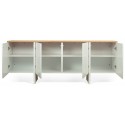 TemaHome Radio sideboard i metal og finér B160 cm - Sort/Mat hvid/Eg