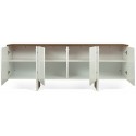 TemaHome Edge sideboard i finér B200 cm - Mat hvid/Eg