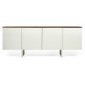 TemaHome Edge sideboard i finér B200 cm - Mat hvid/Eg