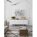 TemaHome Edge sideboard i finér B200 cm - Mat hvid/Eg