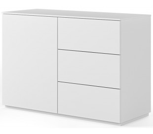 TemaHome Edge sideboard i finér B200 cm - Mat hvid/Valnød