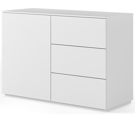 TemaHome Edge sideboard i finér B200 cm - Mat hvid/Valnød