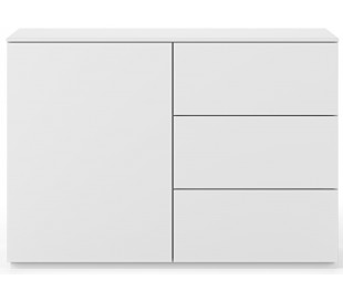 TemaHome Edge sideboard i finér B200 cm - Mat hvid/Valnød 2