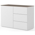 TemaHome Join sideboard i MDF og finér B120 cm - Mat hvid/Eg