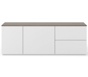TemaHome Join Tvbord i MDF og finér B160 cm - Mat hvid/Eg 2