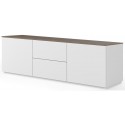TemaHome Join Tvbord i MDF og finér B180 cm - Mat hvid/Eg