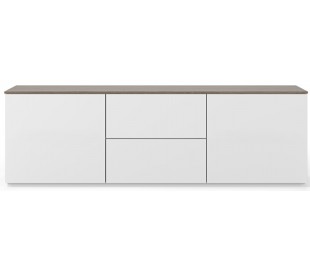 TemaHome Join Tvbord i MDF og finér B180 cm - Mat hvid/Eg 2
