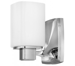 Blythe Badeværelseslampe i stål og glas H22,9 cm 1 x G9 LED - Poleret krom/Hvid