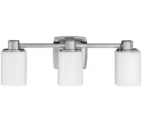 Tessa Badeværelseslampe i stål og glas H19,4 cm 1 x 3,5W LED - Poleret krom/Hvid