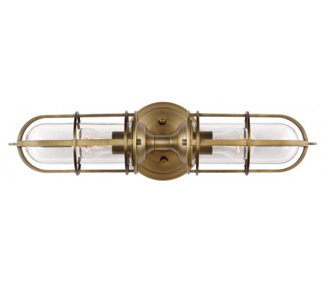 Urban Restoration Badeværelseslampe i stål og glas H31,1 cm 1 x E27 - Antik messing/Klar