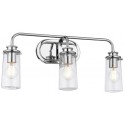 Braelyn Badeværelseslampe i stål og glas B37,4 cm 2 x E27 - Poleret krom/Klar med dråbeeffekt