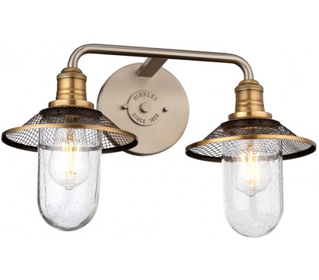 Rigby Badeværelseslampe i stål og glas B48,3 cm 2 x E27 - Poleret krom/Klar med dråbeeffekt