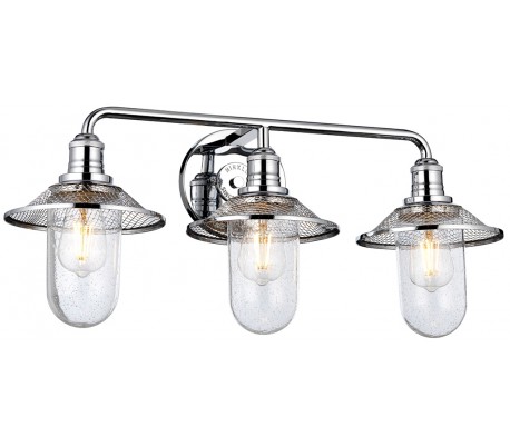 Rigby Badeværelseslampe i stål og glas B48,3 cm 2 x E27 - Poleret krom/Klar med dråbeeffekt