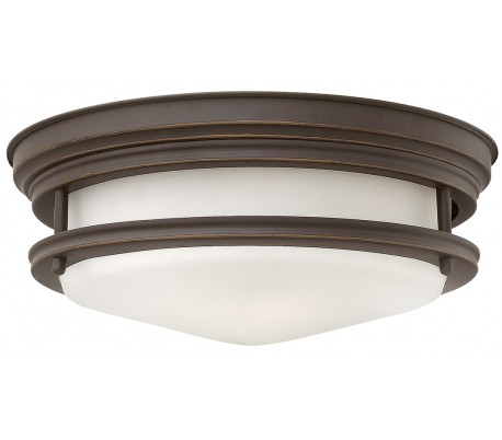 Hadrian Badeværelseslampe i stål og glas Ø30,5 cm 2 x E27 - Antik bronze/Klar