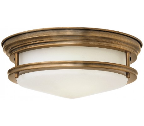 Hadrian Badeværelseslampe i stål og glas Ø30,5 cm 2 x E27 - Børstet messing/Klar