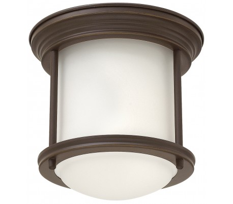 Hadrian Mini Badeværelseslampe i stål og glas Ø19,6 cm 1 x E27 - Antik bronze/Klar