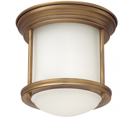 Hadrian Mini Badeværelseslampe i stål og glas Ø19,6 cm 1 x E27 - Poleret krom/Opalhvid