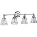 Addison Badeværelseslampe i stål og glas B82,2 cm 4 x G9 LED - Poleret krom/Klar rillet