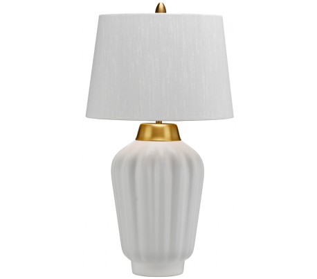 Bexley Bordlampe i keramik og tekstil H56 cm 1 x E27 - Sort/Børstet messing