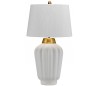 Bexley Bordlampe i keramik og tekstil H56 cm 1 x E27 - Hvid/Børstet messing