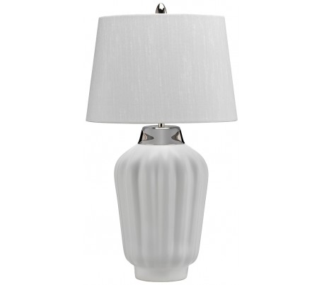 Bexley Bordlampe i keramik og tekstil H56 cm 1 x E27 - Sort/Poleret nikkel