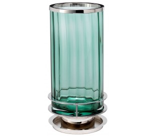 Arno Bordlampe i glas og stål H35,4 cm 1 x GX53 - Aldret messing/Grøn 2