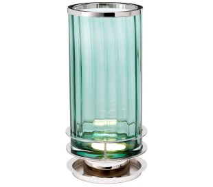 Arno Bordlampe i glas og stål H35,4 cm 1 x GX53 - Aldret messing/Grøn