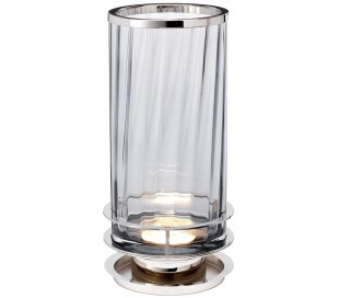 Arno Bordlampe i glas og stål H35,4 cm 1 x GX53 - Poleret nikkel/Grøn