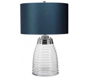 Milne Bordlampe i glas og tekstil H64 cm 1 x E27 - Let røget/Aubergine 2