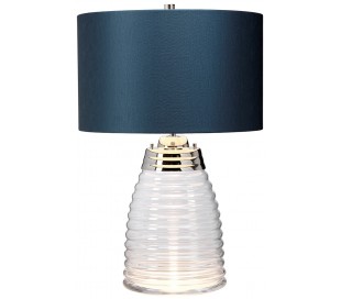 Milne Bordlampe i glas og tekstil H64 cm 1 x E27 - Let røget/Aubergine