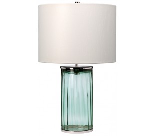 Reno Bordlampe i glas og tekstil H60 cm 1 x E27 - Grøn/Aldret messing/Creme 2