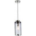 Reno Bordlampe i glas og tekstil H60 cm 1 x E27 - Røget/Poleret nikkel/Grå