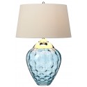 Milne Bordlampe i glas og tekstil H64 cm 1 x E27 - Let røget/Teal