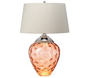 Samara Bordlampe i glas og tekstil H72 cm 1 x E27 + 1 x GU10 LED - Blå/Taupe 2