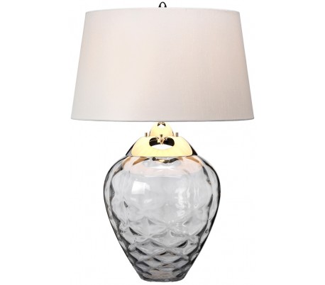 Samara Bordlampe i glas og tekstil H72 cm 1 x E27 + 1 x GU10 LED - Blomme/Taupe