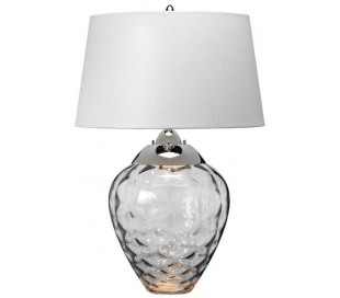 Samara Bordlampe i glas og tekstil H72 cm 1 x E27 + 1 x GU10 LED - Blomme/Taupe 2