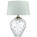 Samara Bordlampe i glas og tekstil H72 cm 1 x E27 + 1 x GU10 LED - Let røget/Chateau duck egg