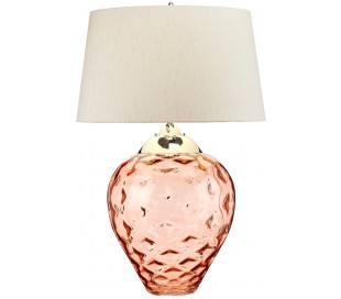 Samara Bordlampe i glas og tekstil H71 cm 1 x E27 + 1 x GU10 LED - Laks/Taupe