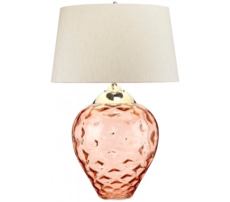 Samara Bordlampe i glas og tekstil H71 cm 1 x E27 + 1 x GU10 LED - Laks/Taupe