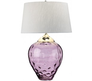 Samara Bordlampe i glas og tekstil H71 cm 1 x E27 + 1 x GU10 LED - Blomme/Taupe