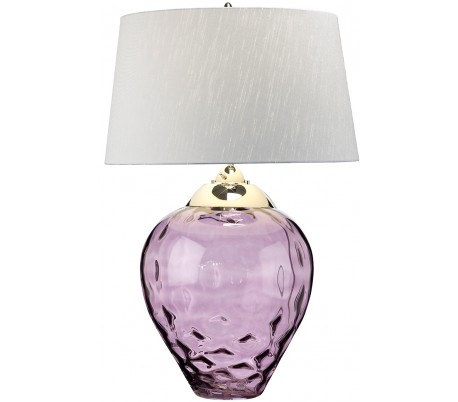 Samara Bordlampe i glas og tekstil H71 cm 1 x E27 + 1 x GU10 LED - Blomme/Taupe