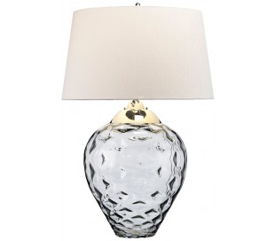 Samara Bordlampe i glas og tekstil H71 cm 1 x E27 + 1 x GU10 LED - Røget/Taupe