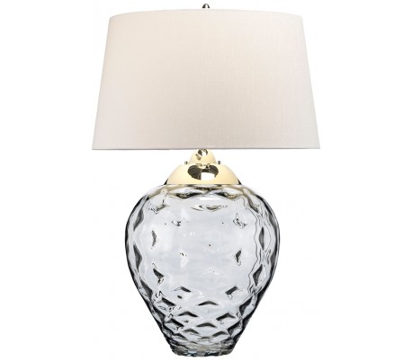 Samara Bordlampe i glas og tekstil H71 cm 1 x E27 + 1 x GU10 LED - Røget/Taupe