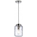 Reno Loftlampe i glas og stål H44 - 229 cm 1 x E27 - Poleret nikkel/Røget