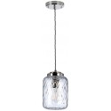 Reno Loftlampe i glas og stål H44 - 229 cm 1 x E27 - Poleret nikkel/Røget