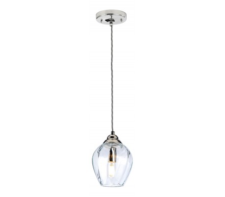 Tiber Loftlampe i glas og stål H34 - 219 cm 1 x E27 - Børstet messing/Rav