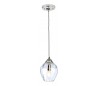 Tiber Loftlampe i glas og stål H34 - 219 cm 1 x E27 - Poleret nikkel/Klar
