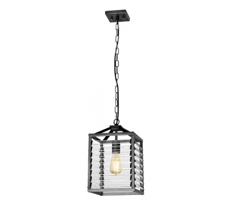 Tiber Loftlampe i glas og stål H34 - 219 cm 1 x E27 - Poleret nikkel/Klar