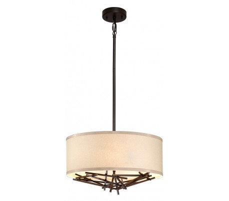 Taiko Væglampe i stål og tekstil H60,2 cm 2 x E14 - Antik bronze/Natur