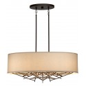 Taiko Loftlampe i stål og tekstil Ø55 cm 4 x E27 - Antik bronze/Natur